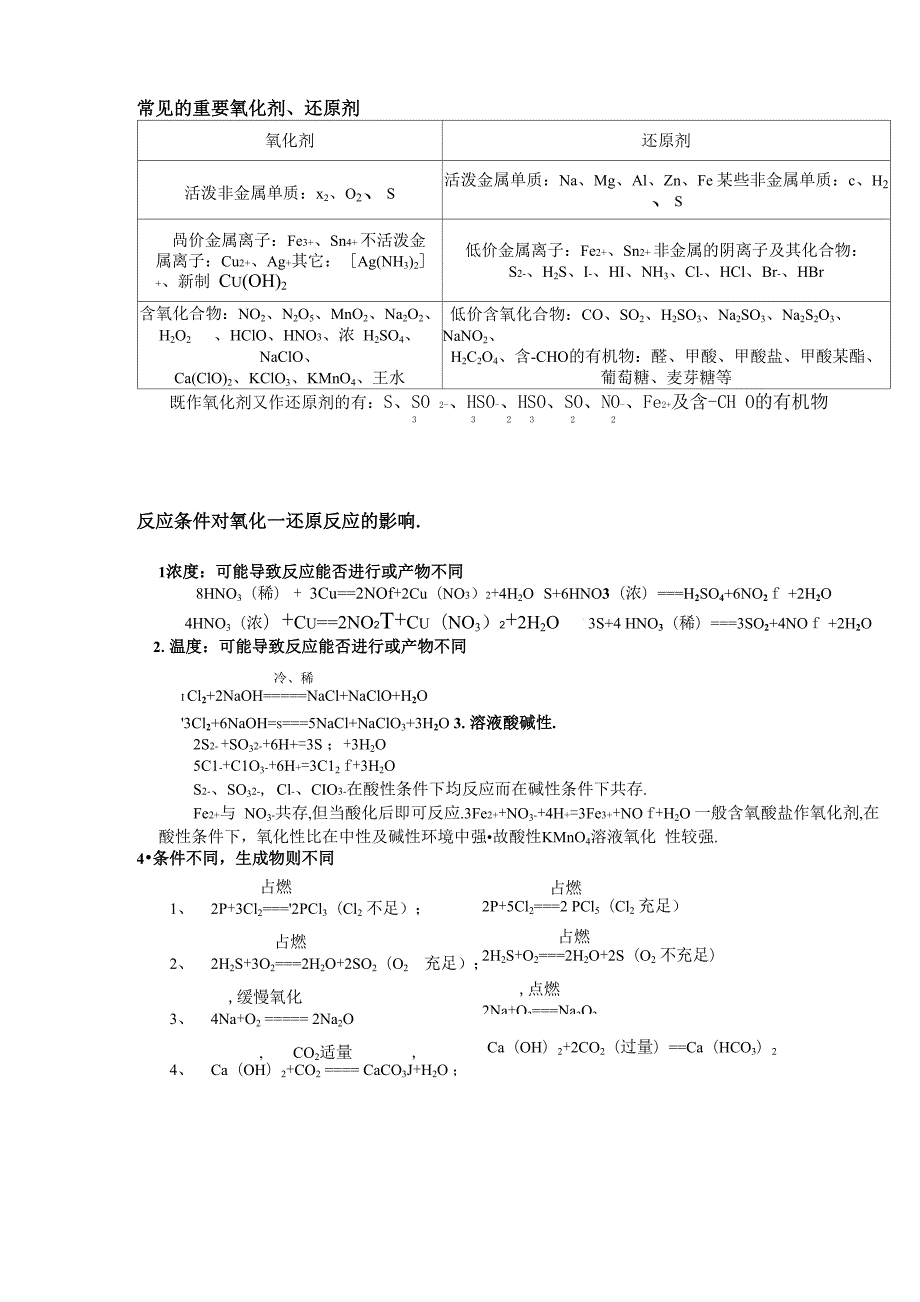 氧化还原反应及反应条件_第1页