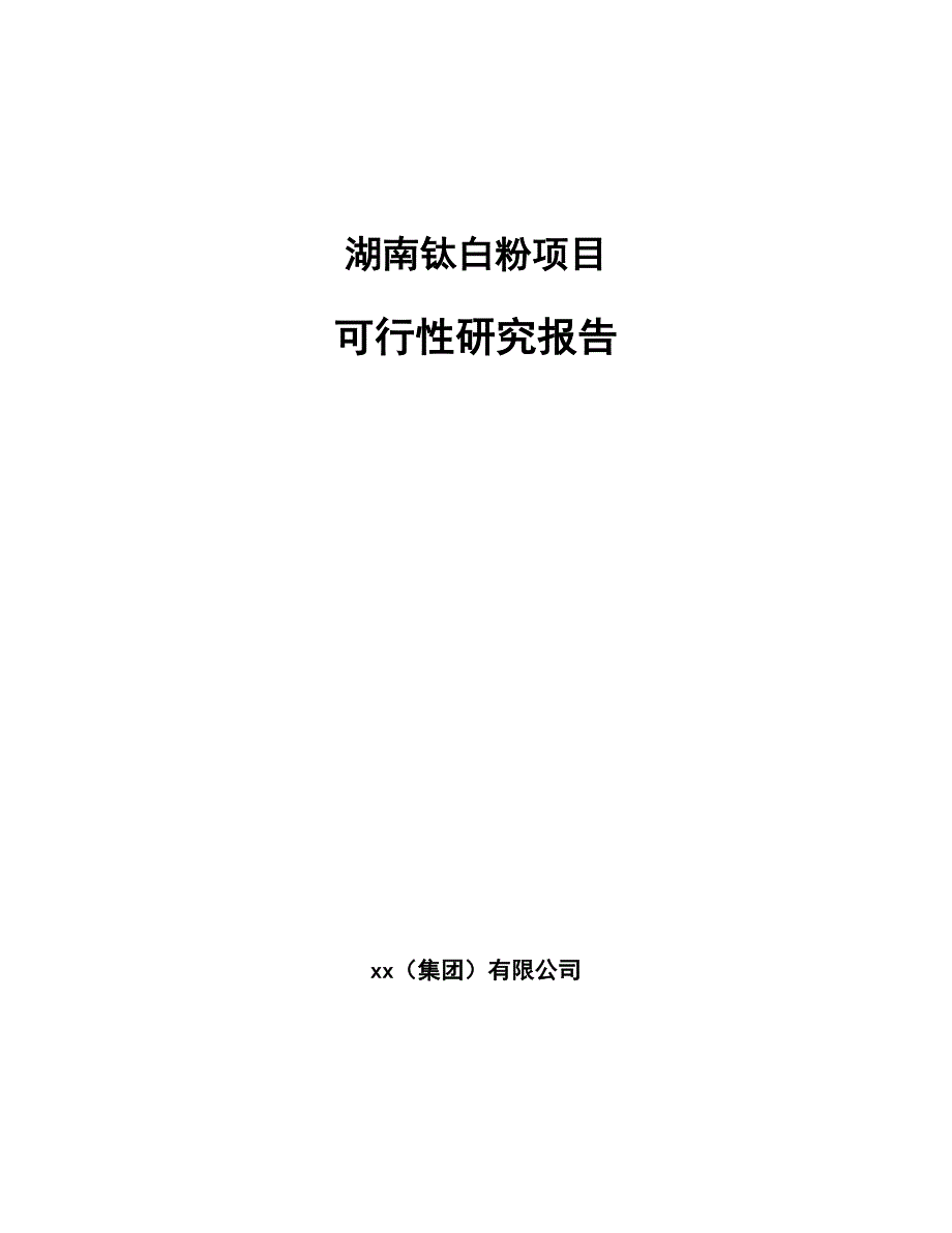 湖南钛白粉项目可行性研究报告_第1页