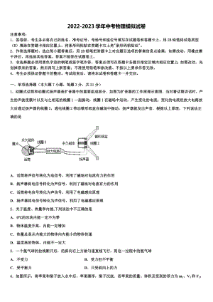 河南省驻马店市第十七中学2023年中考一模物理试题含解析