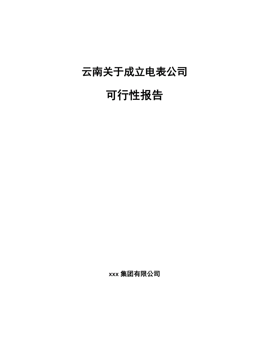 云南关于成立电表公司可行性报告_第1页
