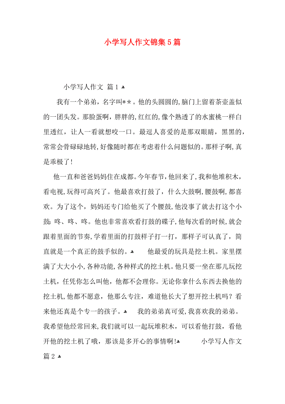 小学写人作文锦集5篇_第1页