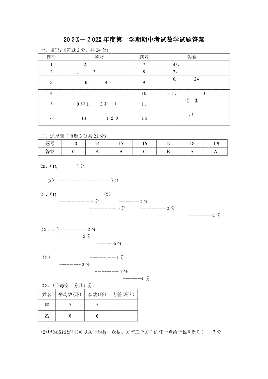 苏科版初三数学第一学期期中试题及答案2_第1页