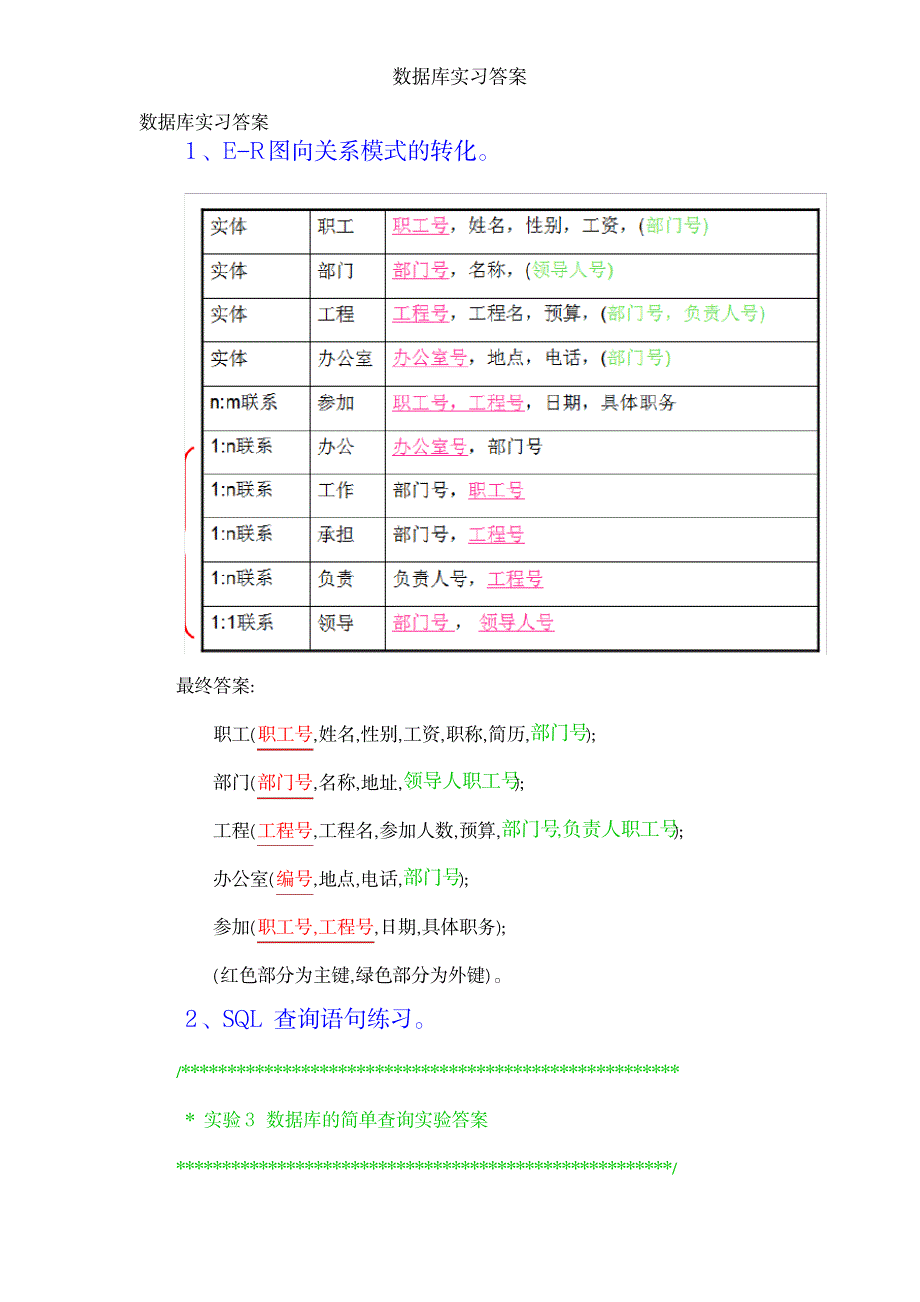 2023年数据库实习超详细解析超详细解析答案_第1页