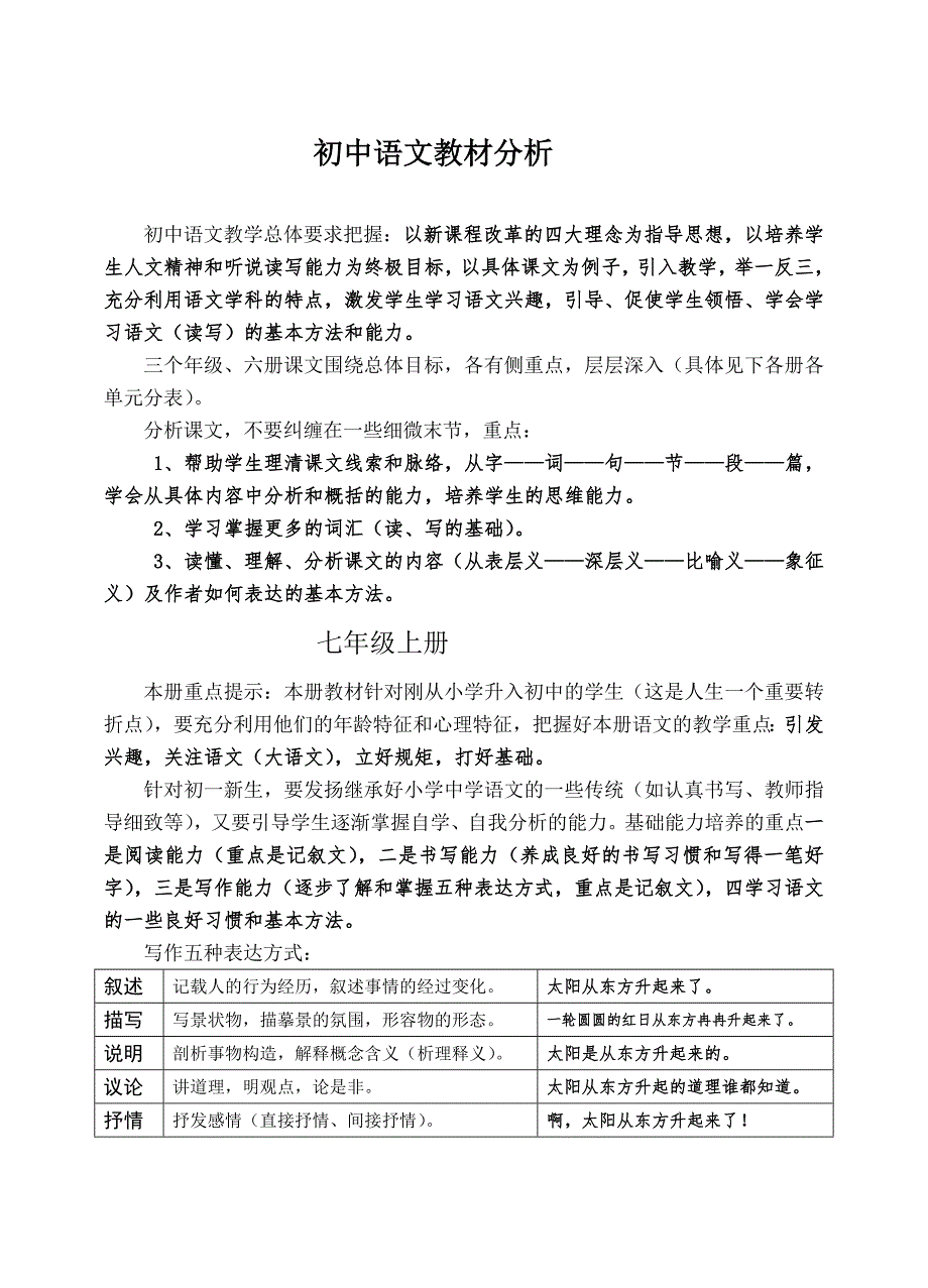 初中语文教材分析_第1页