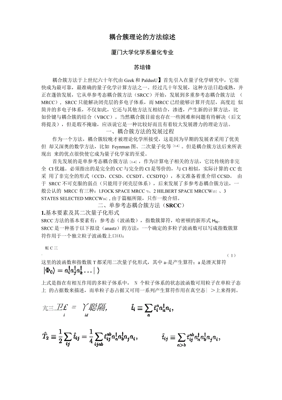 耦合簇理论的方法综述_第1页