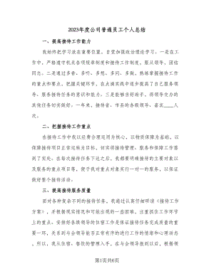 2023年度公司普通员工个人总结（3篇）.doc