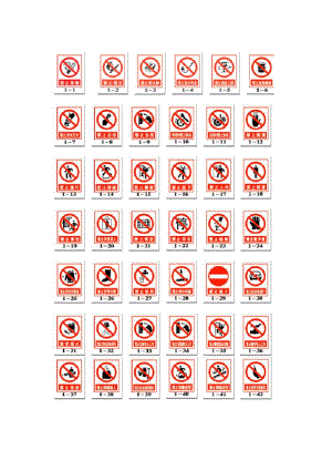 警告、禁止、提示、指令、消防安全标志系列