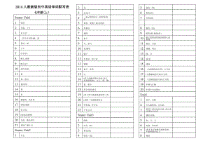 人教新版七年级上册英语单词默写表(直接打印)