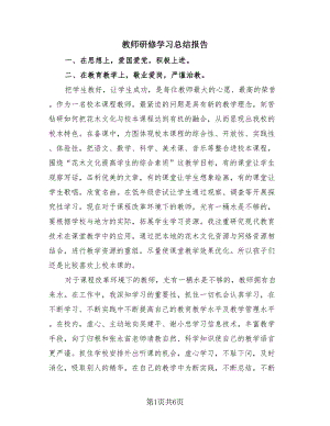 教师研修学习总结报告（3篇）.doc