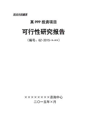 PPP可行性研究报告(同名40825)