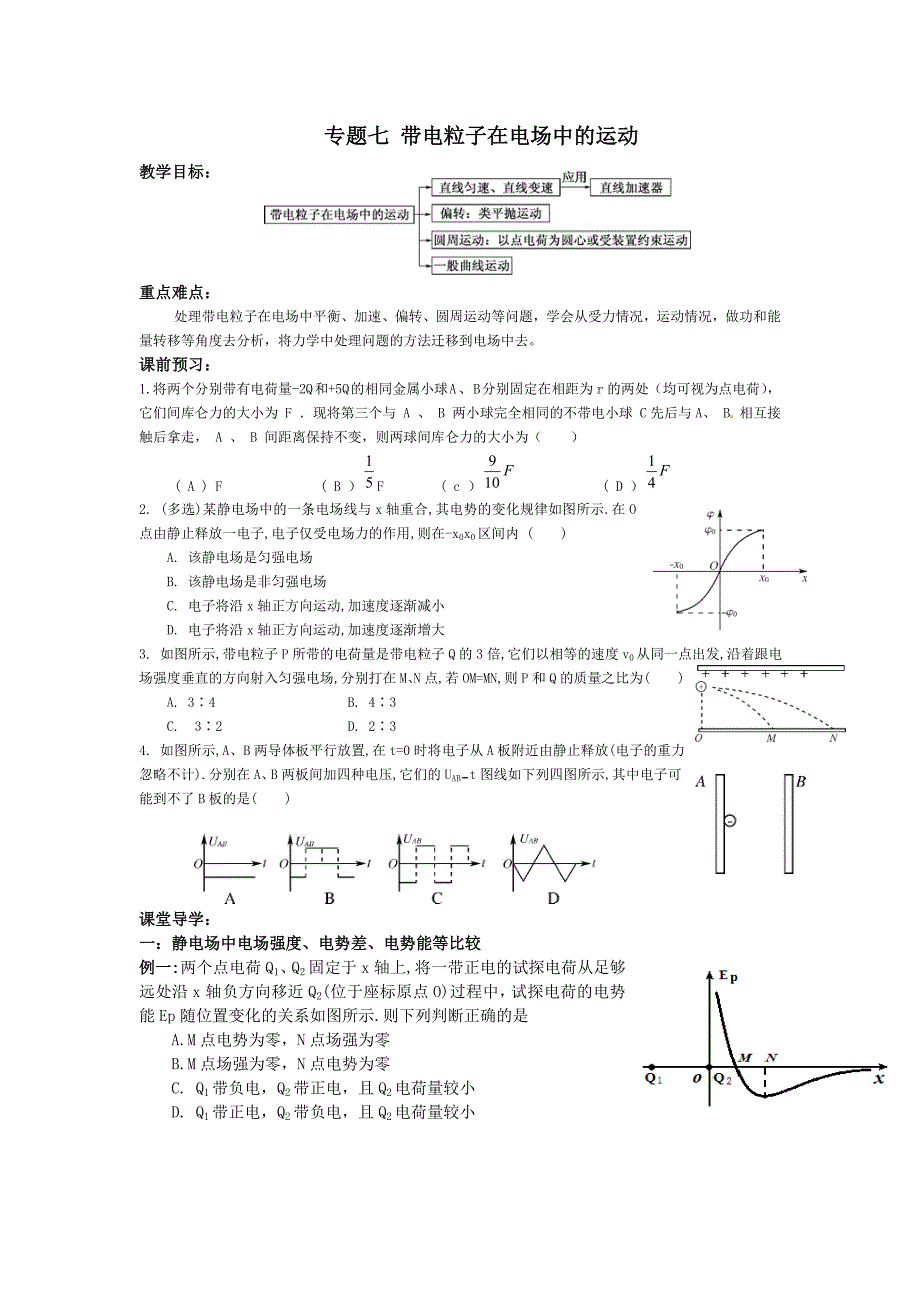 带电粒子在电场中的运动_第1页