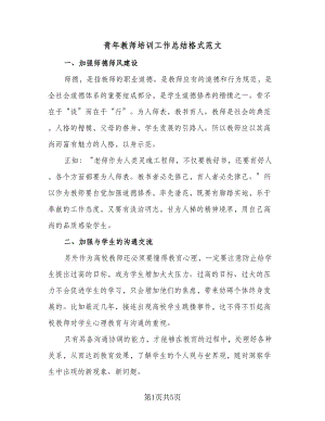 青年教师培训工作总结格式范文（二篇）.doc