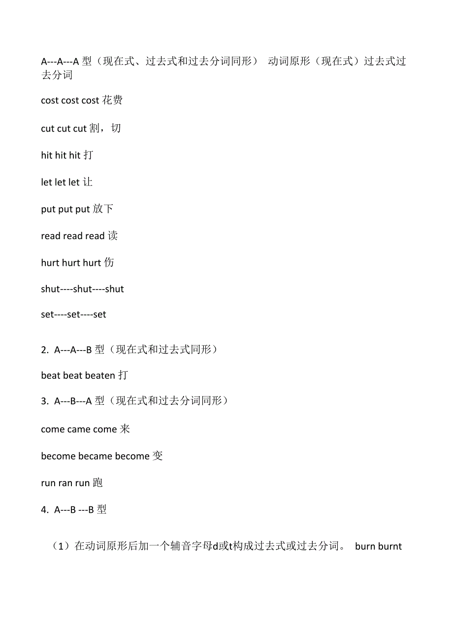 动词原形过去式过去分词整理_第1页