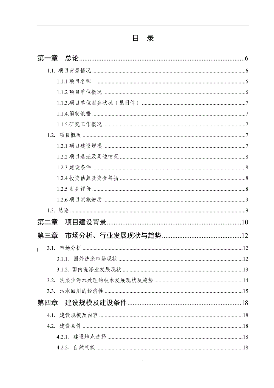 大型环保洗涤城建设项目投资立项书_第1页