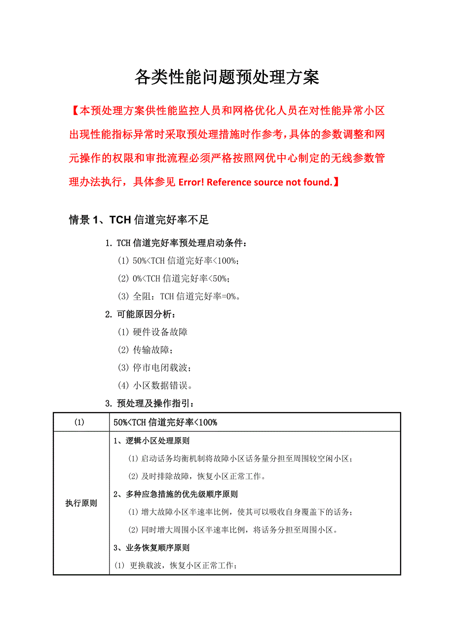 GSM各类性能问题预处理方案_第1页