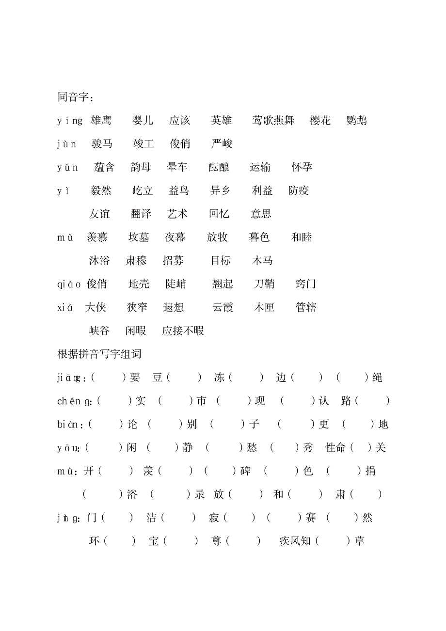 【小升初】部编版语文总复习专题知识归纳与训练2.同音字_第1页