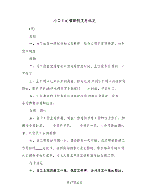 小公司的管理制度与规定（四篇）.doc