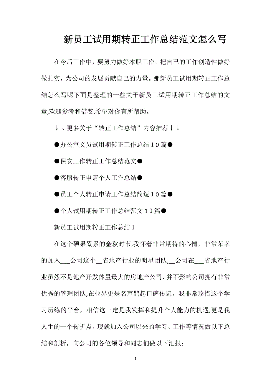 新员工试用期转正工作总结范文怎么写_第1页