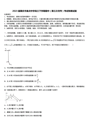 2023届肇庆市重点中学高三下学期期中（第三次月考）考试物理试题