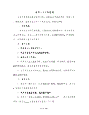 教师个人工作计划（二篇）.doc