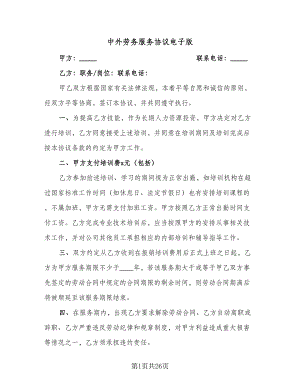 中外劳务服务协议电子版（7篇）